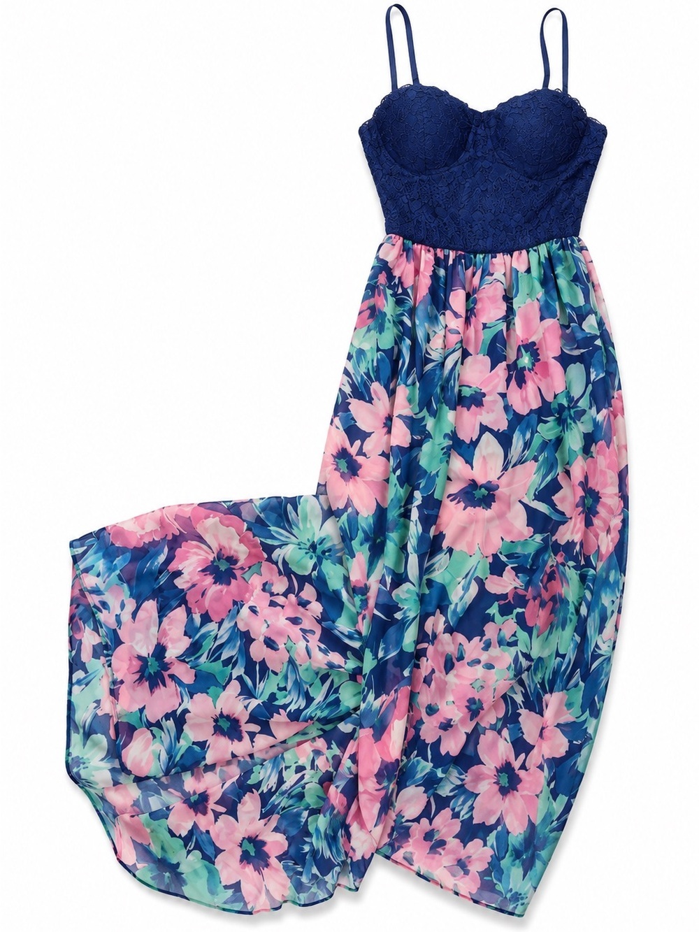 Lily rose lace top floral maxi dress